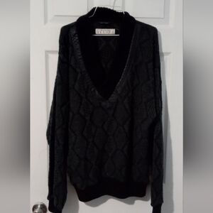 Elegant V-Neck Sweater for Men - Charcoal